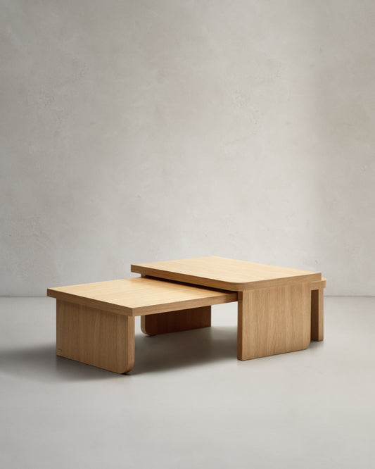 Oaq set od 2 stolića u hrastovom furniru sa prirodnom završnom obradom FSC Mik Credit