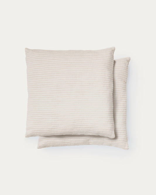 Vindi set od dve ekru navlake za jastuke od 100% pamuka sa fantastičnim prugama 50 x 50 cm