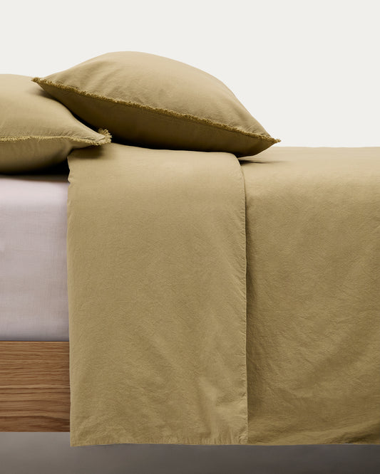 Sifinia zelena navlaka i jastučnica, rese od 100% pamuka, krevet od 180 cm