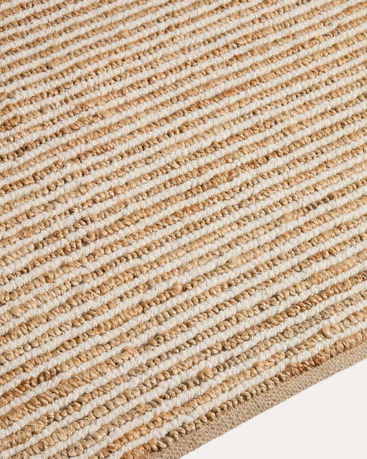 Derule carpet made of jute and wool, BEIGE color, 200 x 300 cm
