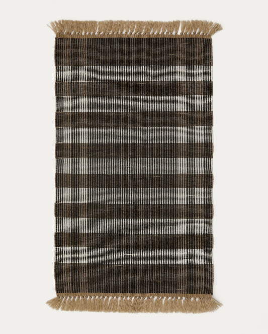 tepih Barani od sintetičkih vlakana braon i crni 60 x 90 cm