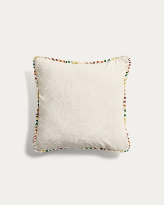 Enari prirodna pamučna navlaka za jastuk sa kontrastnom paspulom u više boja, 50 x 50 cm