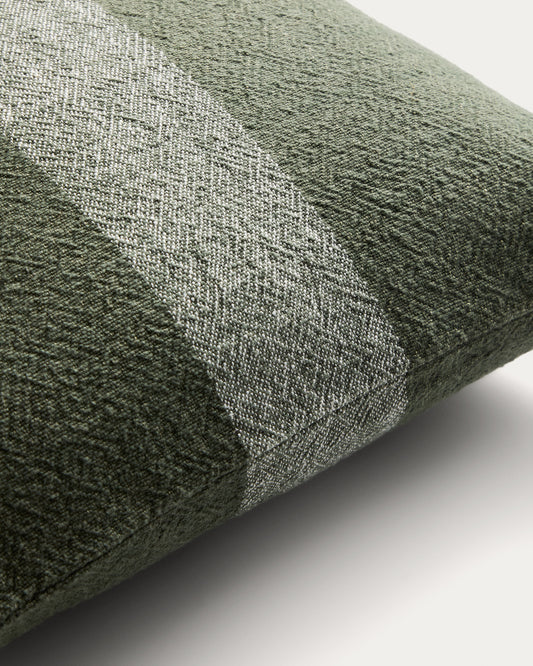 Nurei cushion cover made of cotton and linen, green 50 x 50 cm