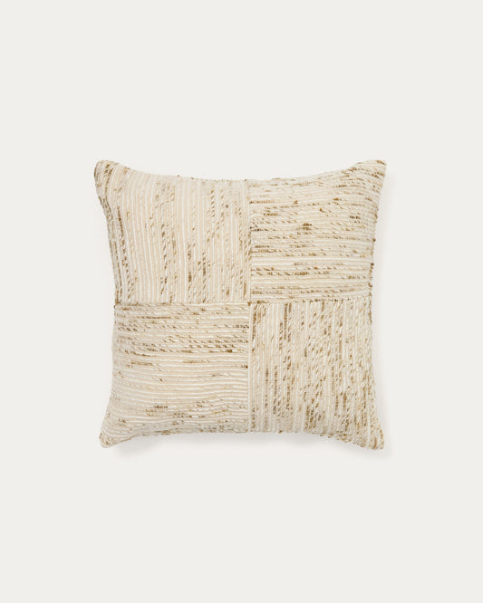 Anuba bež i zelena karirana žakardna navlaka za jastuke 45 x 45 cm