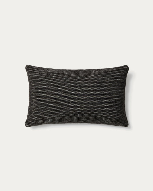 Elira pillowcase made of wool and cotton, black 40 x 60 cm