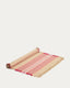 Davia 100% cotton table runner with red stripes and fringed detail 50 x 150cm