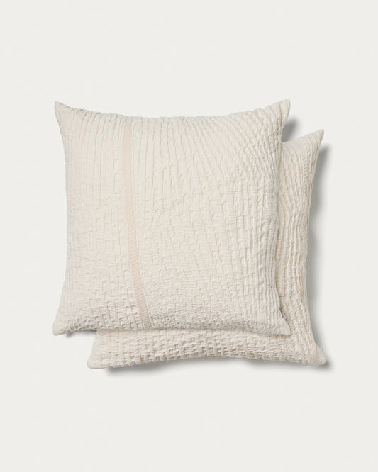 Raylo set of 2 100% cotton cushion covers with structure and stripes 50 x 50 cm