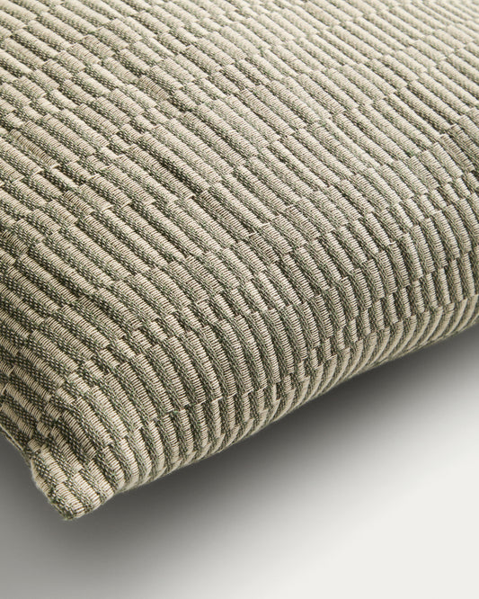 Nerel cushion cover made of cotton and linen, jacquard, green, 50 x 50 cm