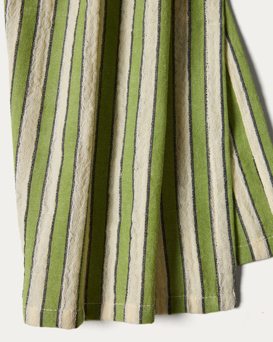 Ulena set of 2 napkins, 100% cotton, green stripes, 35 x 35 cm