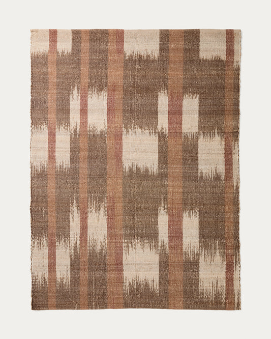 Domira tepih od jute sa šarenim ikat dezenom, 200 x 300 cm