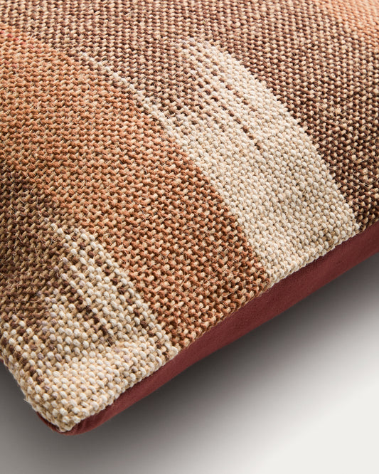 Domira cushion cover made of jute with ikat pattern, multicolored 50 x 50 cm