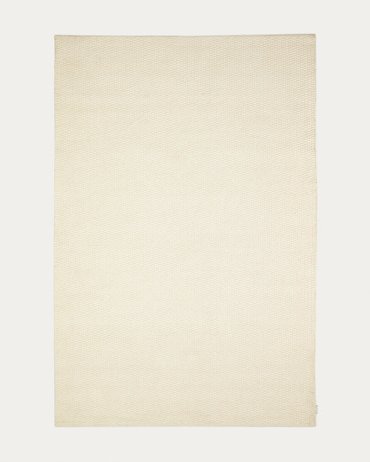 Mascarell rug, cotton and polyester in white, 200 x 300 cm