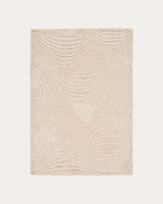 Domm beige wool rug, 160 x 230 cm