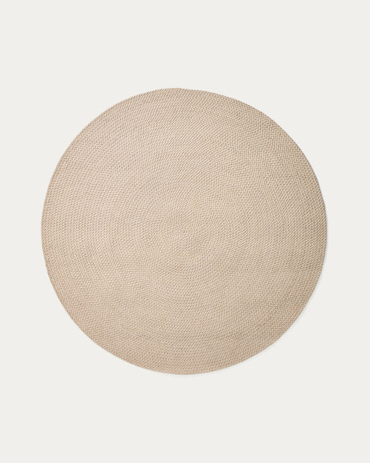 Despas ecru synthetic fibre rug Ø150cm