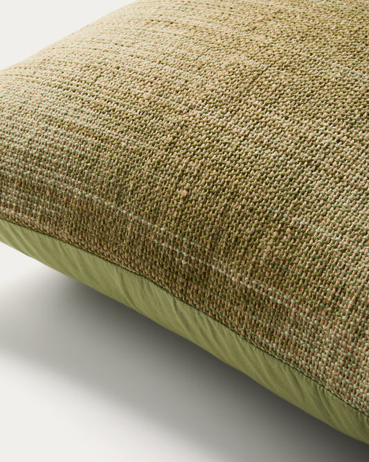 Liroda navlaka za podni jastuk od jute sa zelenim ikat dezenom, 70 x 70 cm