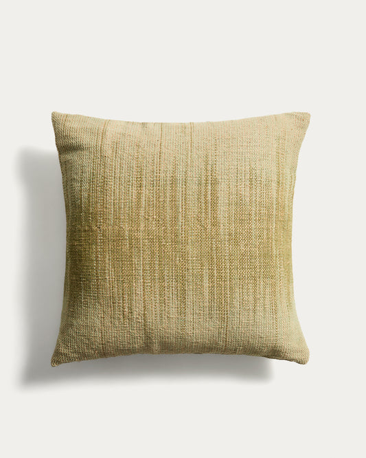 Liroda navlaka za podni jastuk od jute sa zelenim ikat dezenom, 70 x 70 cm