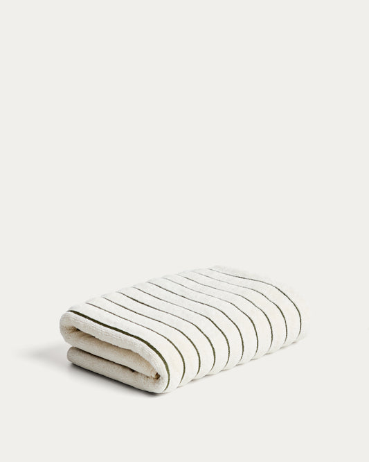 Dorane 100% cotton towel with green stripes 70 x 140cm