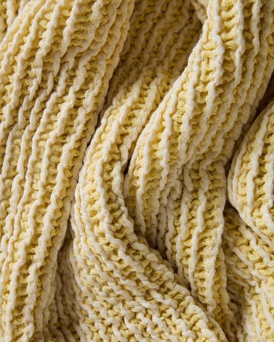 Lideba blanket made of cotton with yellow stripes 100 x 170 cm