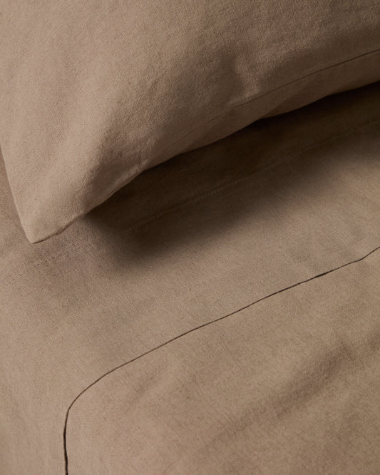 Simmel jastučnica od mješavine lana, braon, 45 x 110 cm