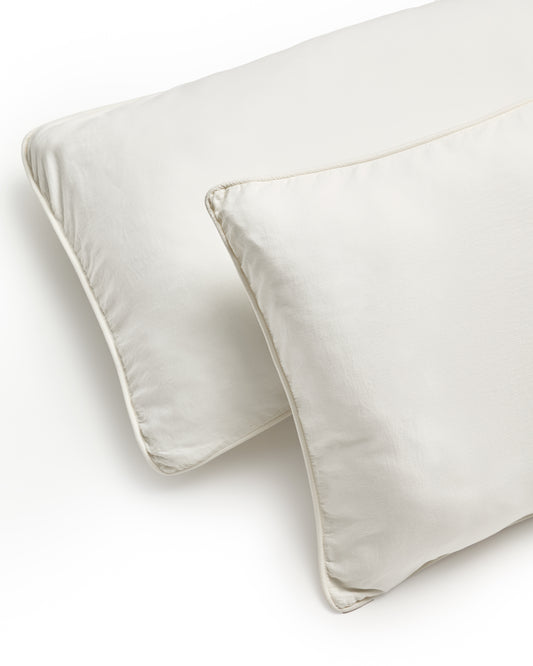 Set Sirale 2 jastučnice 100% pamuk saten, opran finiš, bela 50 x 70 cm