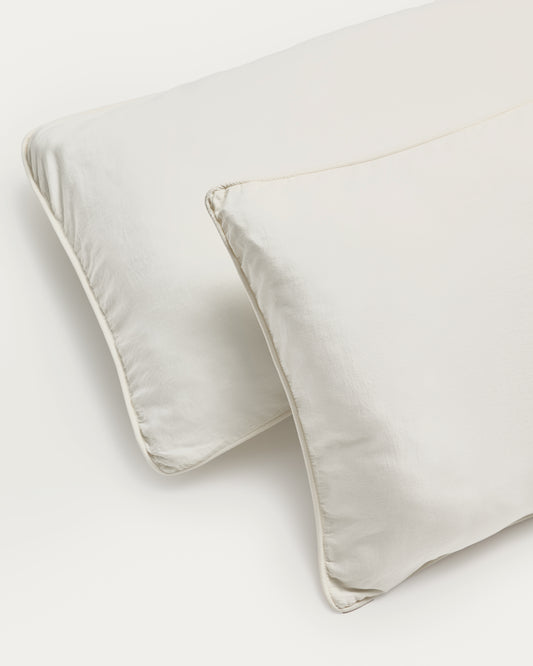 Set Sirale 2 jastučnice 100% pamuk saten, opran finiš, bela 50 x 80 cm