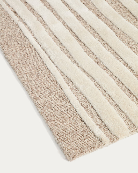 Colire beige wool and viscose rug 160 x 230 cm