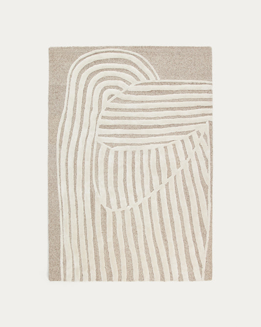 Colire beige wool and viscose rug 160 x 230 cm