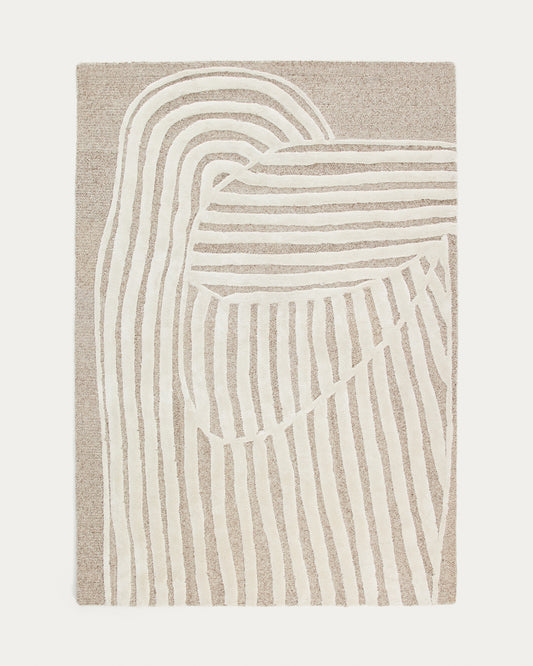 Colire beige wool and viscose rug 200 x 300 cm