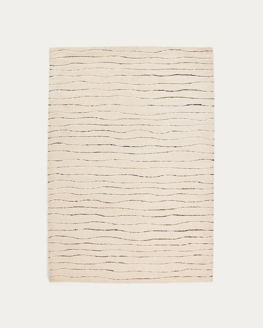 Loram beige fur-effect rug 160 x 230 cm