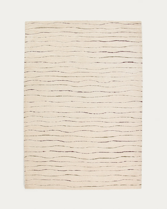 Loram beige fur-effect rug 200 x 300 cm