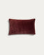 Ovelin maroon and ecru velvet cushion cover 30 x 50 cm