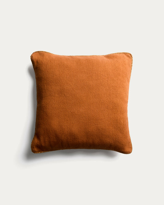 Navlaka za jastuk Lunor s kontrastnim vezenim narandžastim paspulom 45 x 45 cm