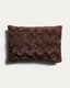 Oruma chocolate brown astrakhan-effect faux fur cushion cover 40 x 60 cm