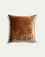 Caril 100%-cotton jacquard mustard velvet cushion cover 45 x 45 cm