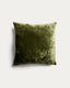 Caril 100%-cotton jacquard green velvet cushion cover 45 x 45 cm