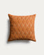 Branel microvelvet cushion cover with orange embroidery 45 x 45 cm