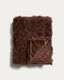 Seruva chocolate brown curl-effect faux fur blanket 140 x 200 cm