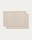 Lerava set of 2 placemats in washed stone grey cotton 35 x 50cm