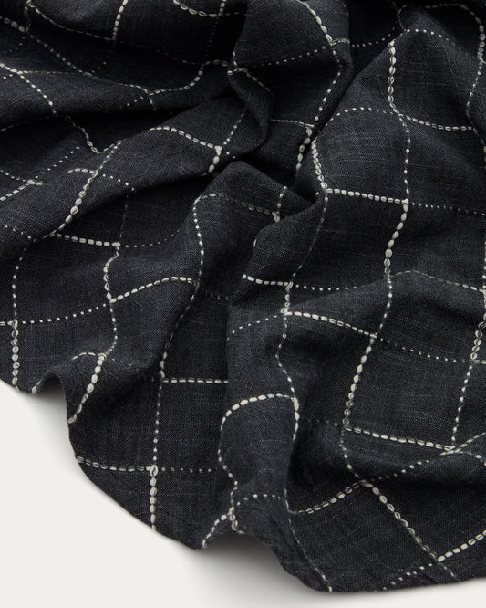 Ersen okrugli crni stolnjak od 100% pamuka, Ø170 cm