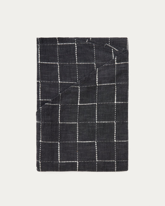 Ersen okrugli crni stolnjak od 100% pamuka, Ø170 cm