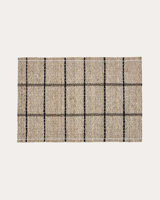 Uya set od 2 staze za sto sa prirodnim vlaknima i prirodnom i crnom završnom obradom 33,5 x 49 cm