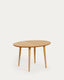 Oqui extendable oval table with an oak veneer and solid wood legs, Ø 120 (200) x 90 cm