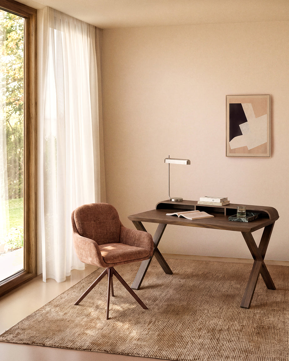 Radni sto Dilare od furnira oraha, 120 x 85 cm
